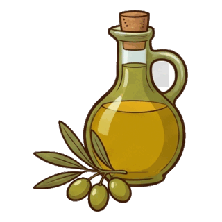 Una ampolla d'oli d'oliva verge extra.